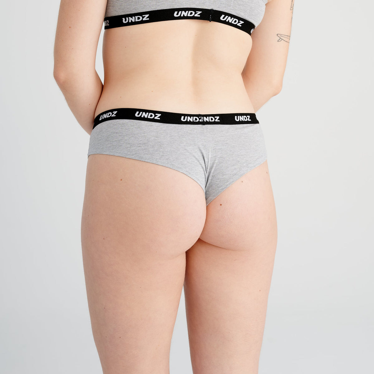 Women's Cotton Stretch Hi-cut Cheeky Underwear - Auden™ Gray S
