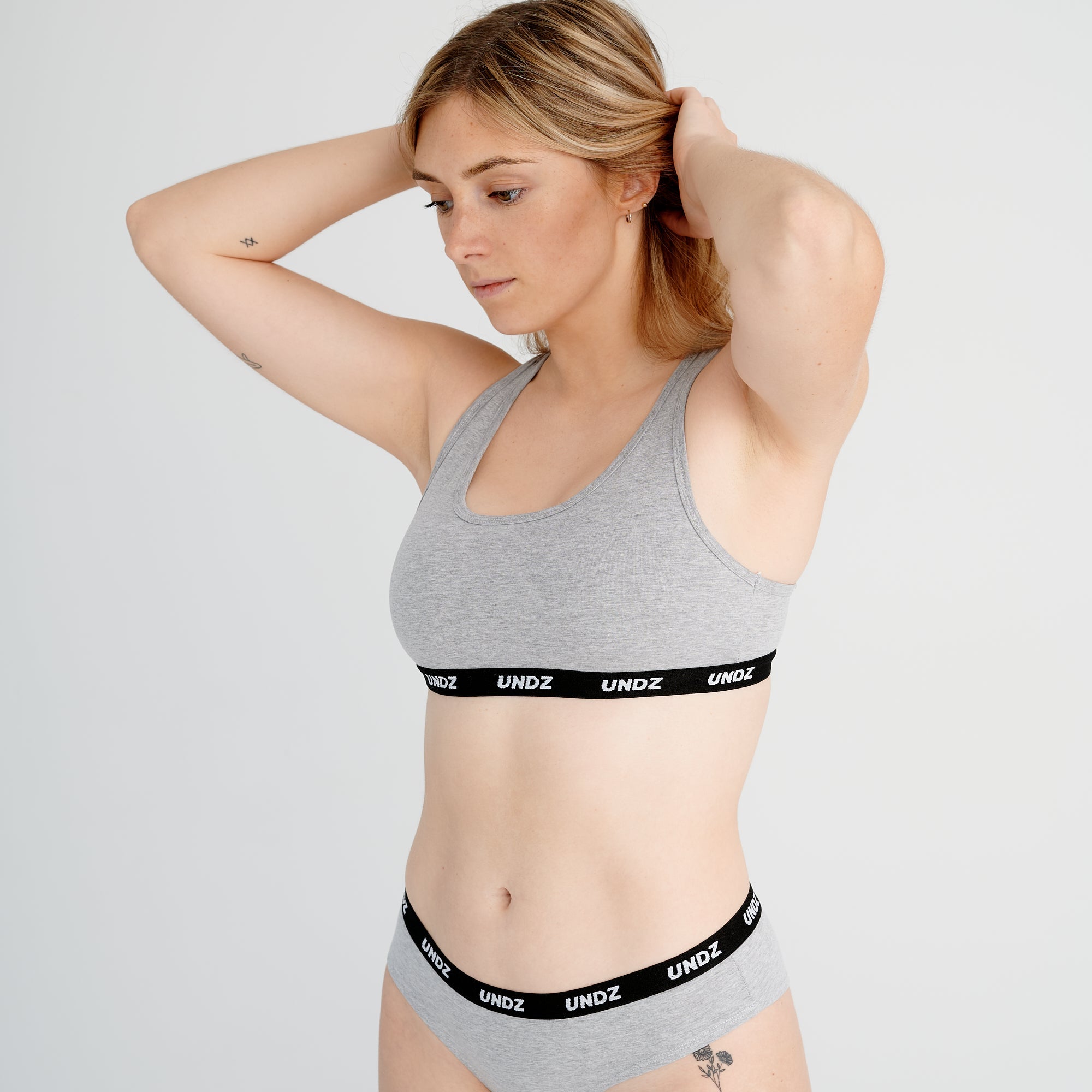 SOUTIEN-GORGE FEMME COTON GRIS CHINÉ